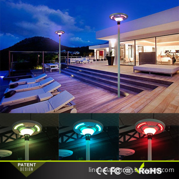High Brightness Solar Plazza Led Street Garden Lamp 7 RGB Color Outdoor Lighting